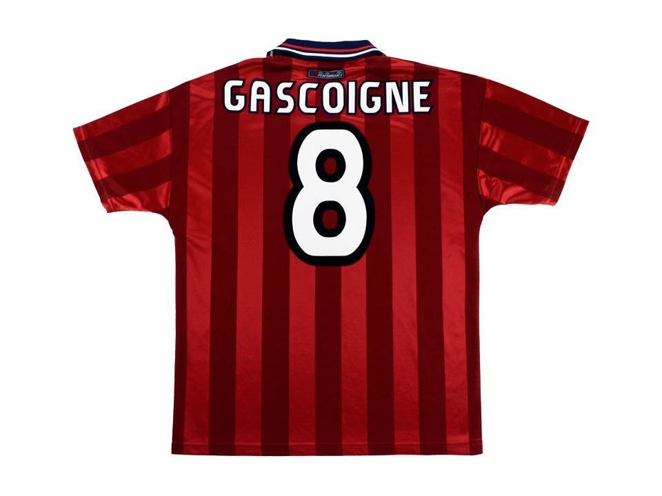 England 1998 Gascoigne 8 Away Football Shirt Soccer Jersey