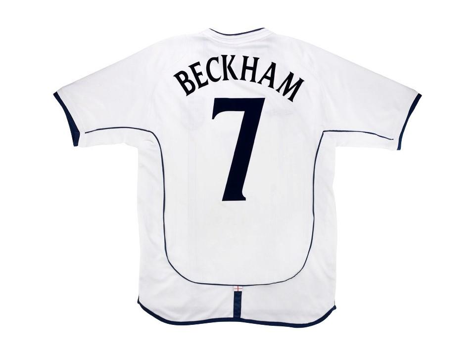 England 2002 Beckham 7 World Cup Home Football Shirt Soccer Jersey