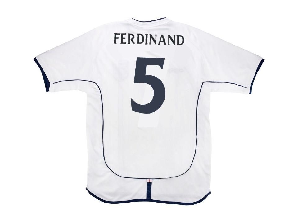 England 2002 Ferdinand 5 World Cup Home Football Shirt Soccer Jersey