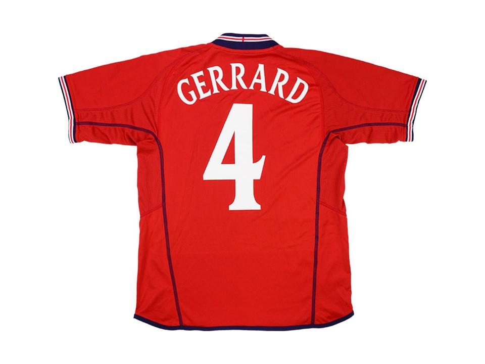 England 2002 Gerrard 4 Home Jersey