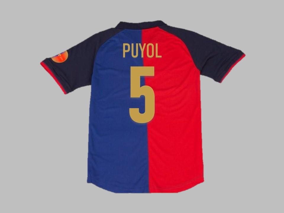 Fc Barcelona 1999 Puyol 5 Home Football 100 Years Shirt