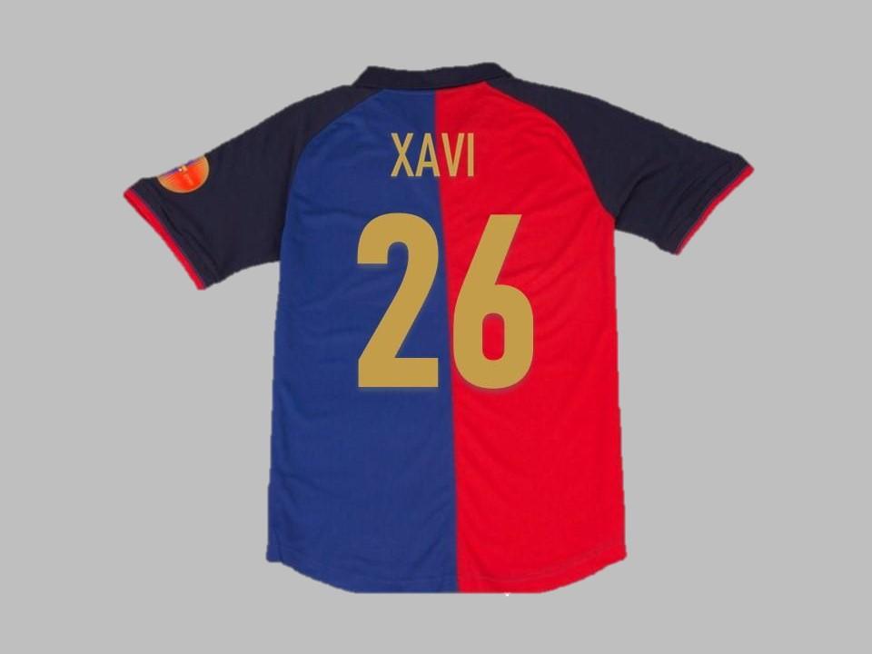 Fc Barcelona 1999 Xavi 26 Home Football 100 Years Shirt