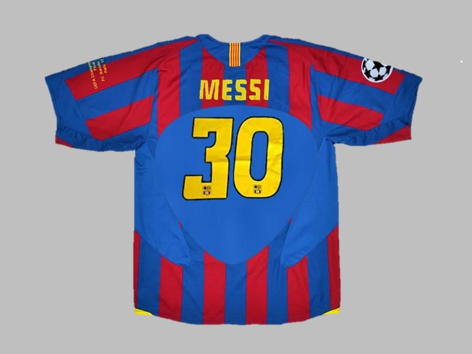 Fc Barcelona 2006 Messi 30 Ucl Final Home Shirt