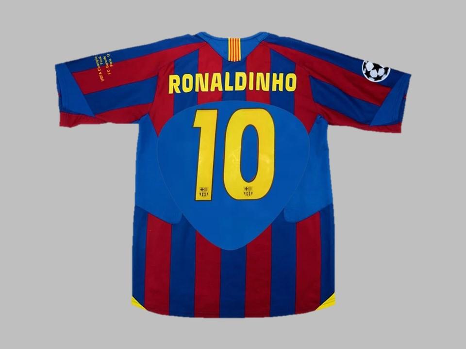 Fc Barcelona 2006 Ronaldinho 10 Ucl Final Home Shirt