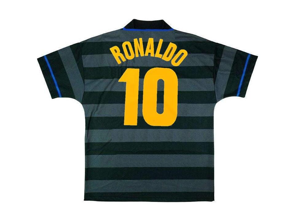 Inter Milan 1997 1998 Ronaldo 10 Home Football Shirt Soccer Jersey