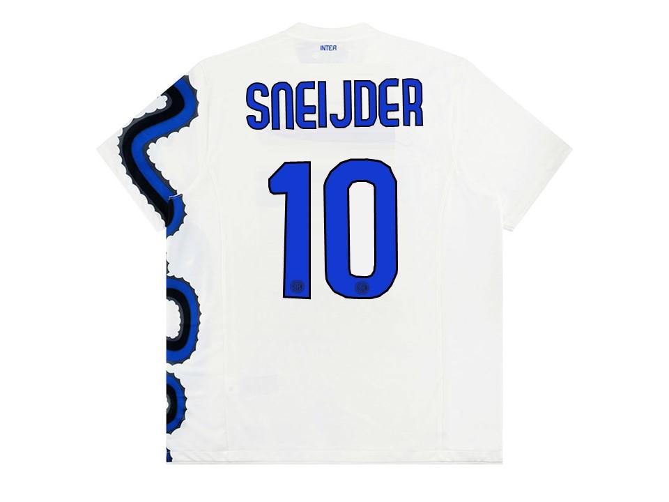Inter Milan 2010 Away Sneijder 10 With Badges Football Shirt Jersey
