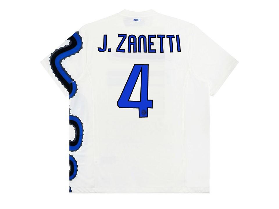 Inter Milan 2010 Away Zanetti 4 With Badges Football Shirt Jersey