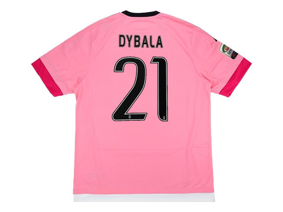 Juventus 2015 2016 Dybala 21 Serie A Away Pink Football Shirt Soccer Jersey