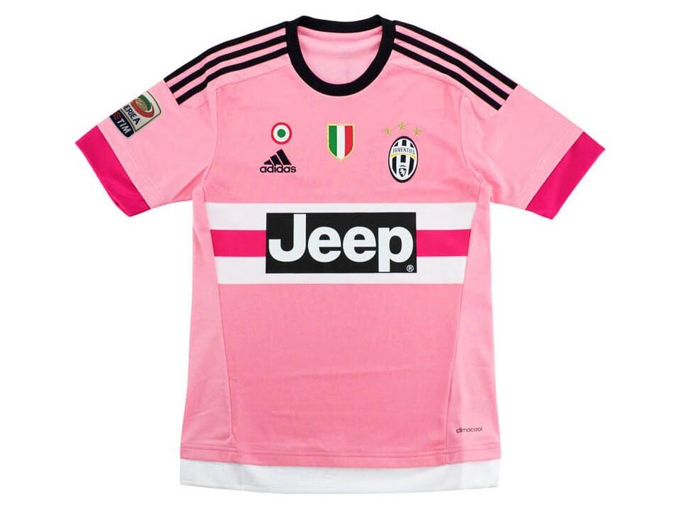 Juventus 2015 2016 Serie A Away Pink Football Shirt Soccer Jersey