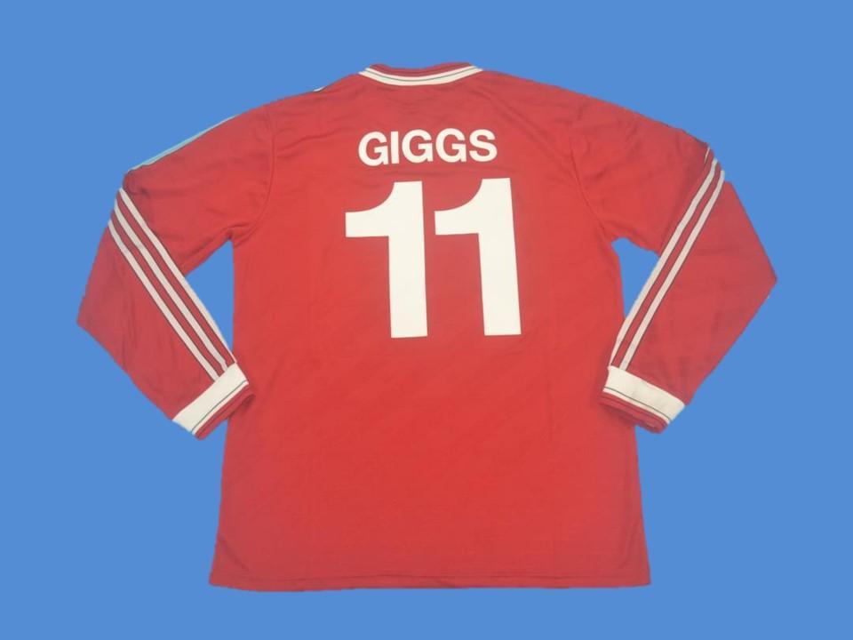 Manchester United 1986 1988 Giggs 11 Home Jersey Long Sleeve
