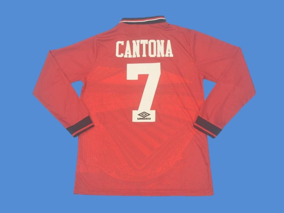 Manchester United 1994 1996 Cantona 7 Home Jersey Long Sleeve