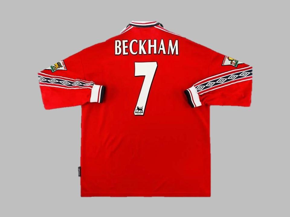 Manchester United 1998 1999 Beckham 7 Home Long Sleeve Shirt