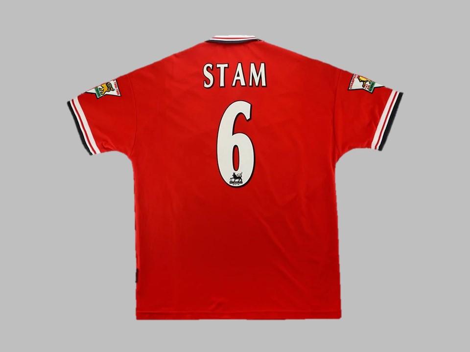 Manchester United 1998 1999 Stam 6 Home Shirt