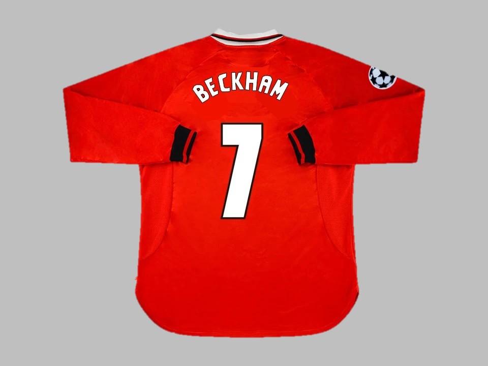 Manchester United 1999 Beckham 7 Ucl Final Long Sleeve Home Shirt