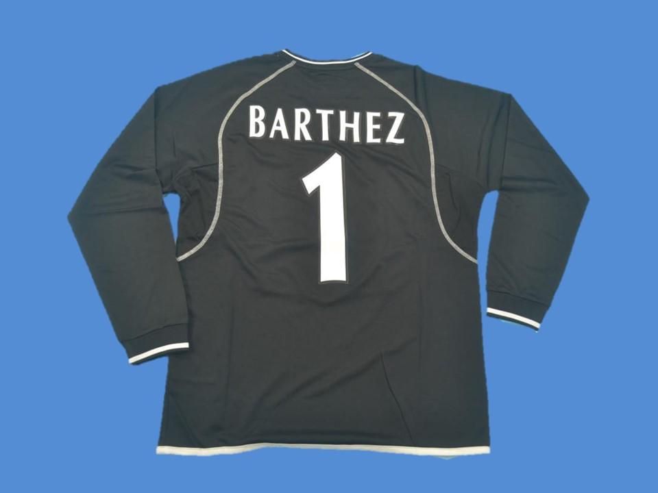 Manchester United 2000 2002 Barthez 1 Black Long Sleeves Jersey