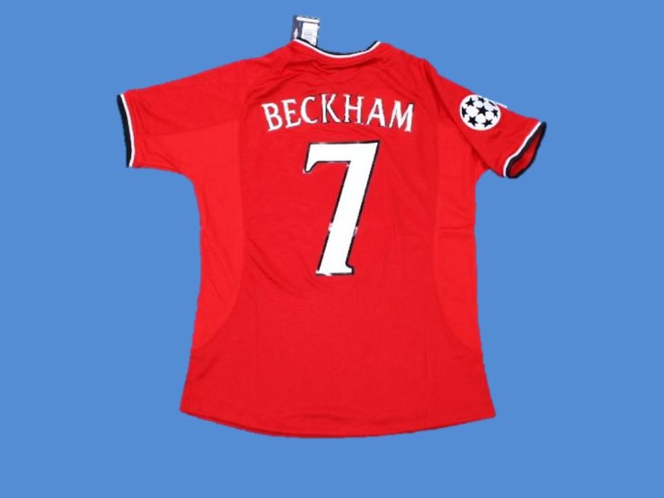 Manchester United 2000 2002 Beckham 7 Ucl Home  Jersey