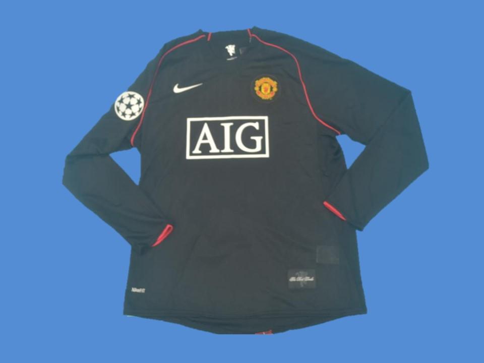 Manchester United 2007 2008 Champions League Away Long Sleeve Jersey