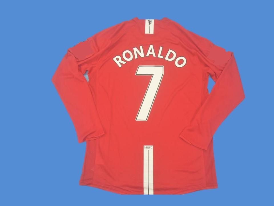 Manchester United 2007 2008 Ronaldo 7 Long Sleeve Home Jersey