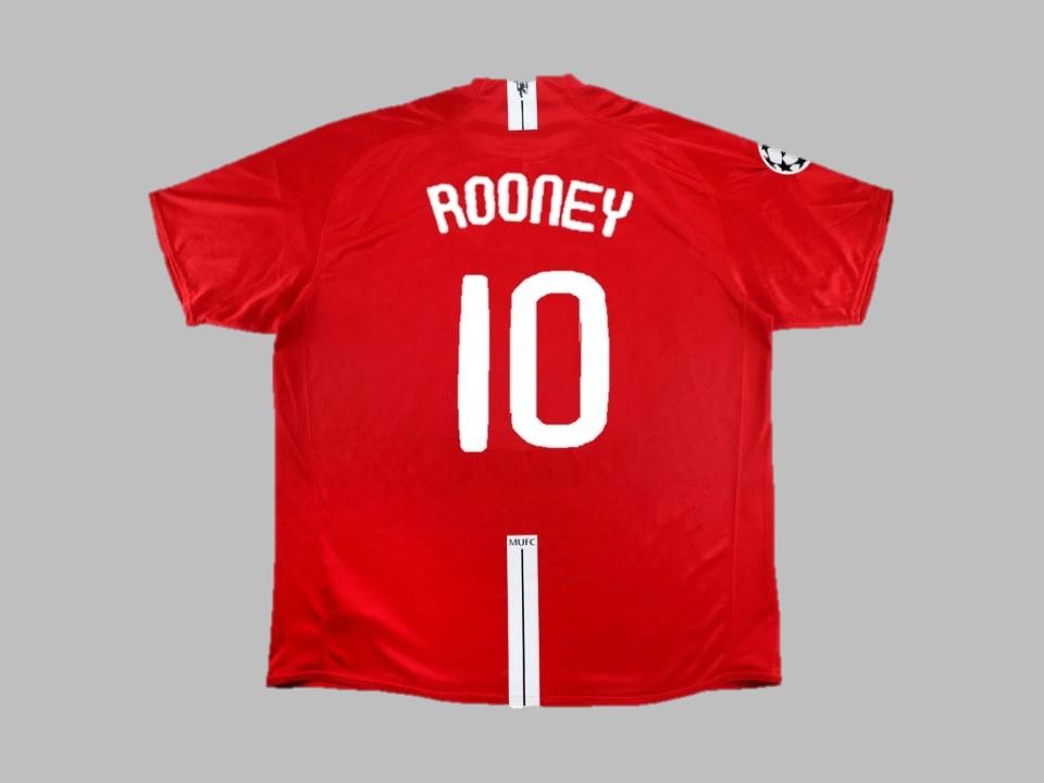Manchester United 2007 2008 Rooney 10 Ucl Final Home Jersey