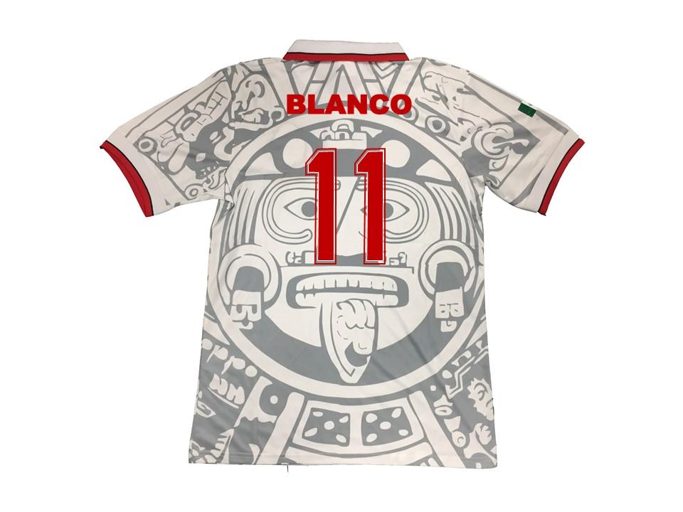 Mexico 1998 Blanco 11 World Cup Away Football Shirt