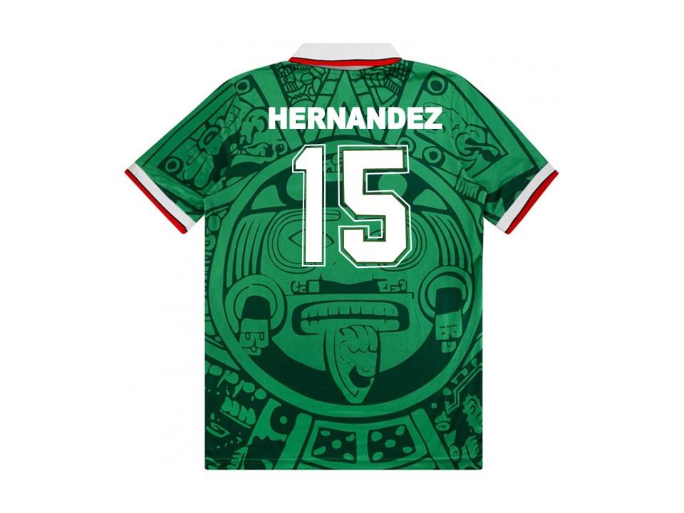 Mexico 1998 World Cup Hernandez 15 Home Football Shirt