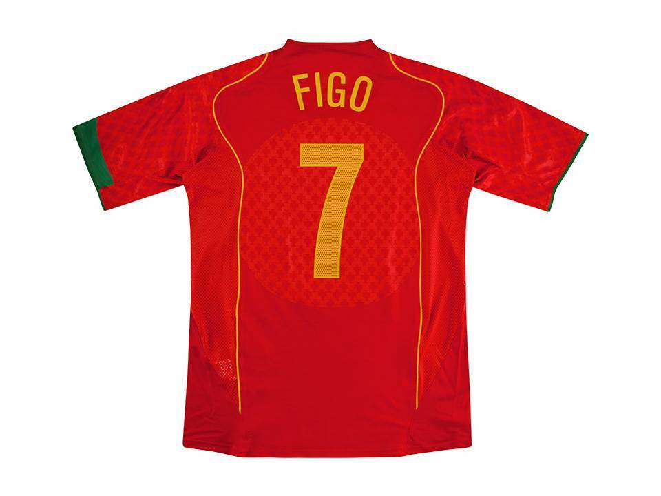 Portugal 2004 2006 Figo 7 Home Football Shirt Soccer Jersey