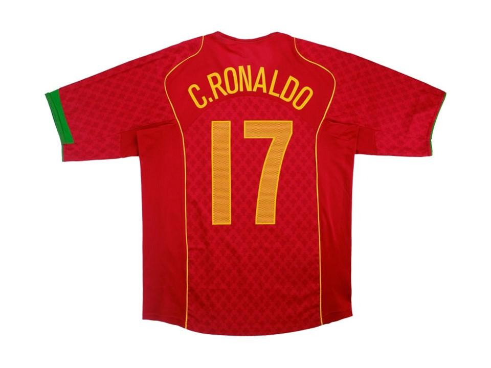 Portugal 2004 C. Ronaldo 17 Euro Cup Home Football Shirt Soccer Jersey