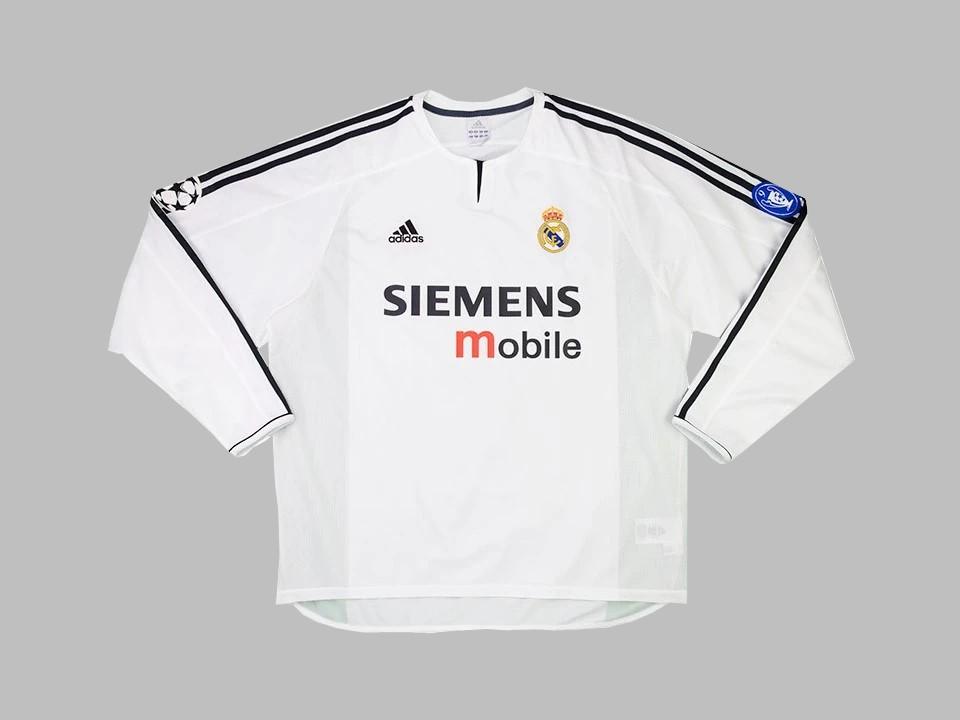 Real Madrid 2003 2004 Home Shirt Long Sleeve Ucl