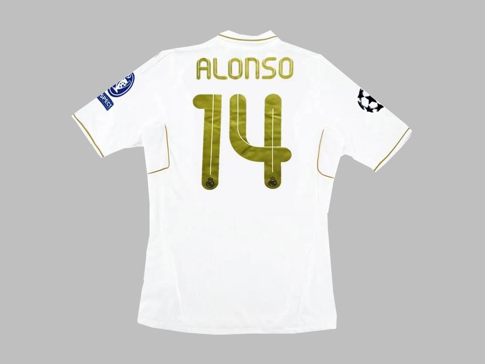 Real Madrid 2011 2012 Alonso 14 Home Shirt Ucl