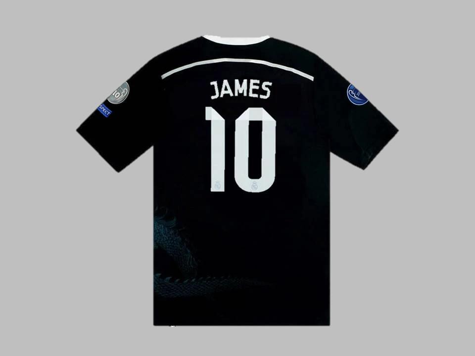 Real Madrid 2014 2015 James 10 Away Black Shirt