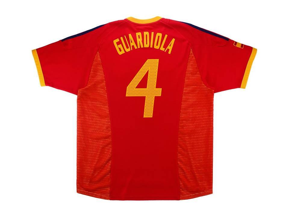 Spain 2002 Guardiola 4 World Cup Home Football Shirt