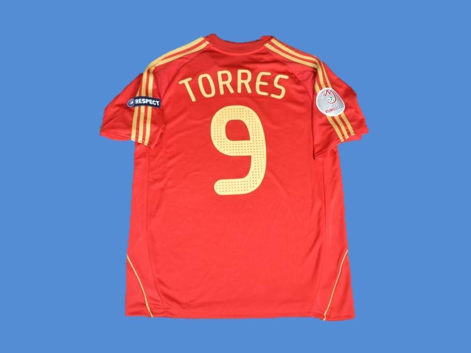 Spain 2008 Torres 9 Euro Cup Home Jersey
