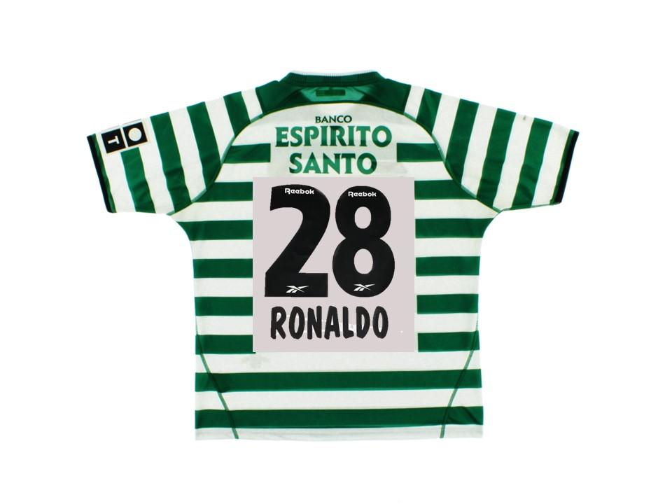 Sporting Lisbon 2003 Ronaldo 28 Home Football Soccer Jersey
