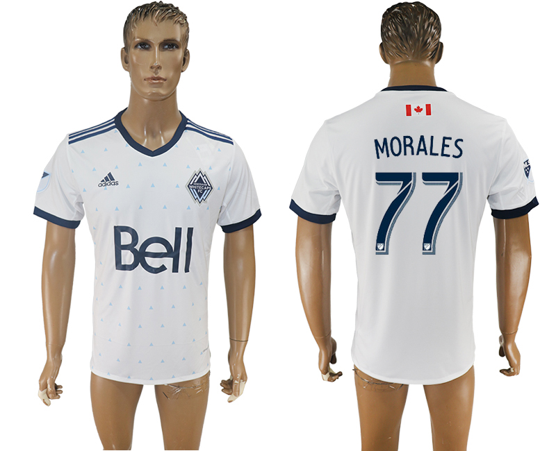 2017-2018 Vancouver Whitecaps FC MORALES #77 football jersey whi