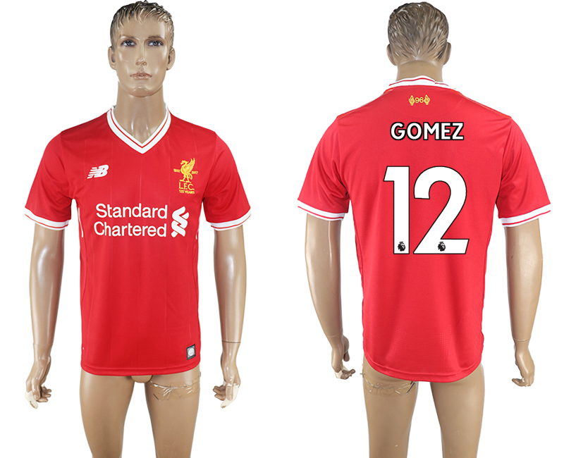 2017-2018 Liverpool GOMEZ #12 FOOTBALL JERSEY RED