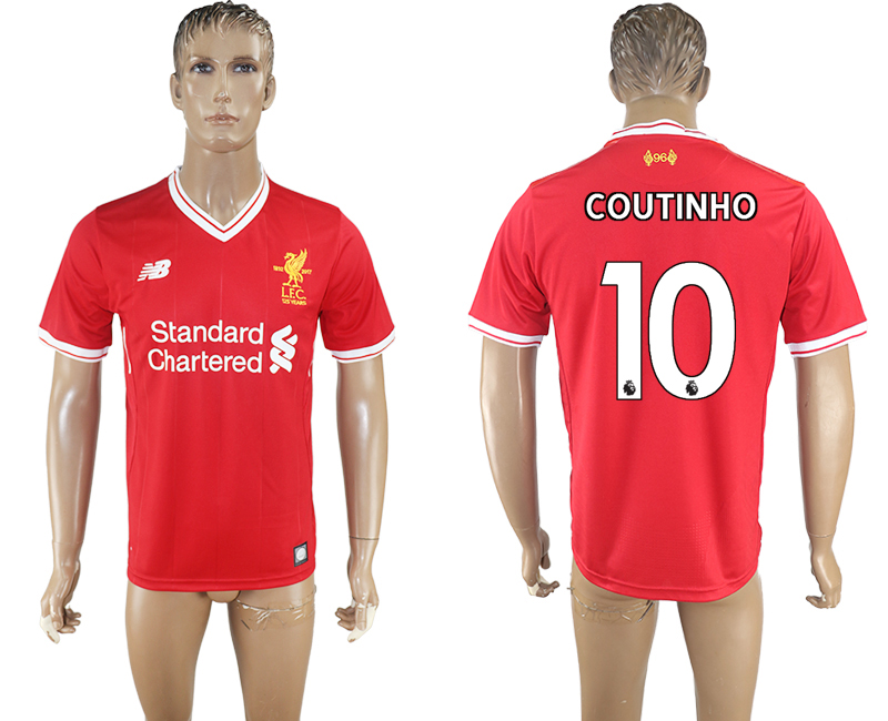 2017-2018 Liverpool COUTINHO #10 FOOTBALL JERSEY RED
