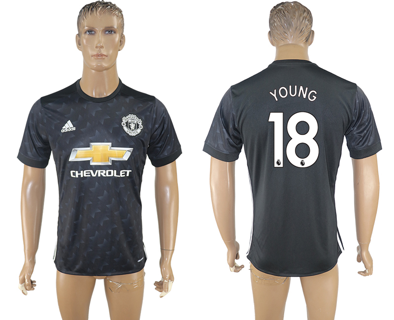 2017-2018 Manchester United YOUNG #18 football jersey black