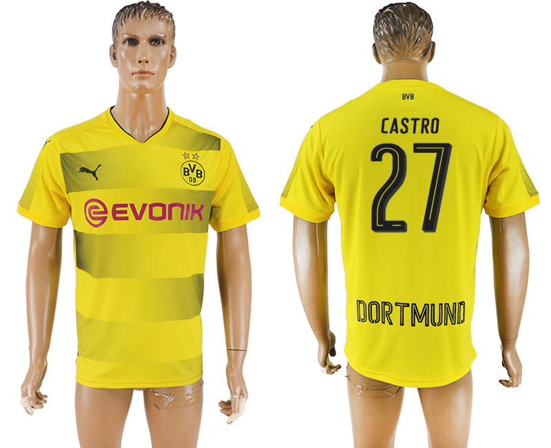 2018 Borussia Dortmund CASTRO #27 FOOTBALL JERSEY YELLOW