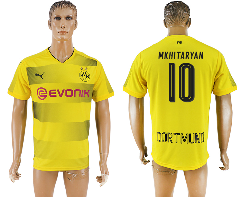 2018 Borussia Dortmund MKHITARYAN #10 FOOTBALL JERSEY YELLOW