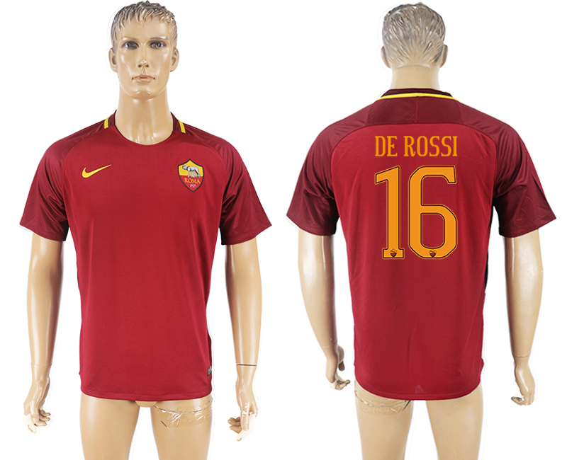 2017-2018 Associazione Sportiva Roma FOOTBALL JERSEY  DE ROSSI #