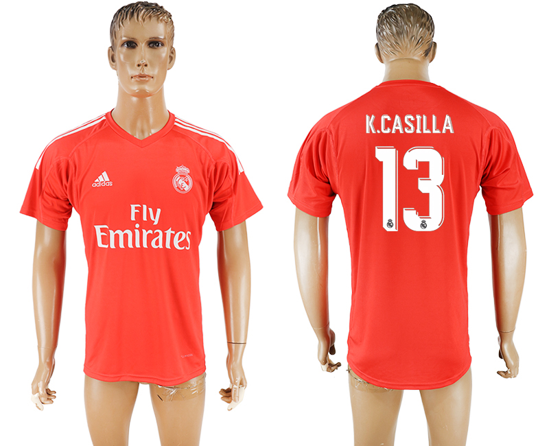 2017-2018 Real Madrid CF K.CASILLA #13 FOOTBALL JERSEY RED