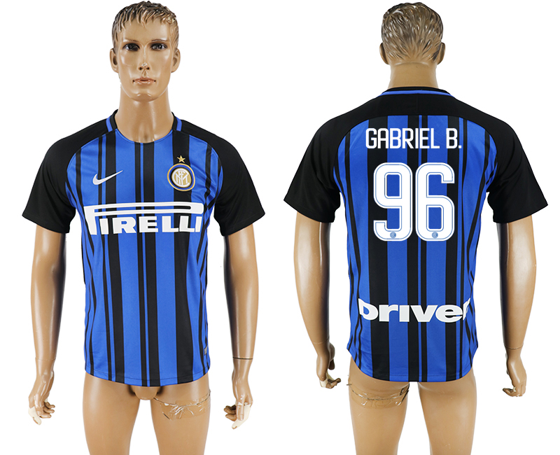 2017-2018 Inter Milano GABRIEL B. #96 FOOTBALL JERSEY BLUE&BLACK