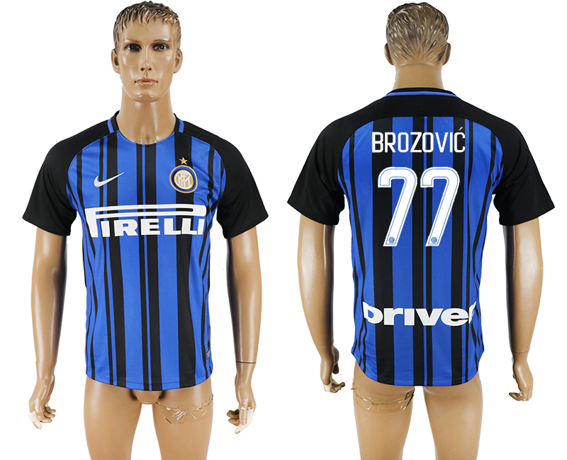 2017-2018 Inter Milano BROZOVIC #77 FOOTBALL JERSEY BLUE&BLACK