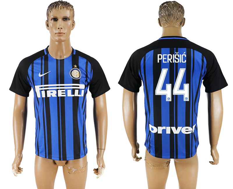 2017-2018 Inter Milano PERISIC #44 FOOTBALL JERSEY BLUE&BLACK