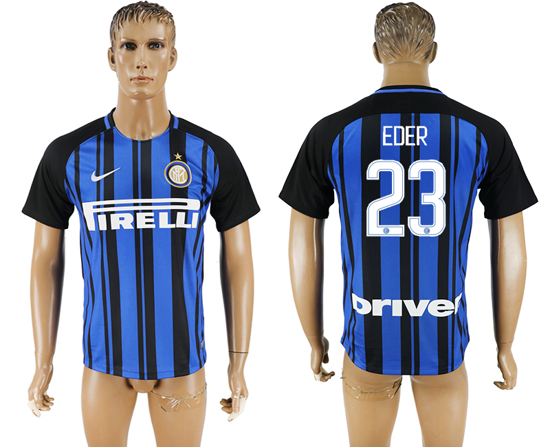2017-2018 Inter Milano EDER #23 FOOTBALL JERSEY BLUE&BLACK