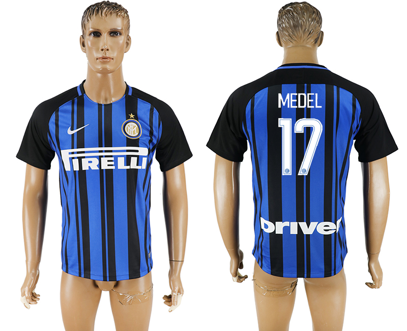 2017-2018 Inter Milano MEDEL #17 FOOTBALL JERSEY BLUE&BLACK