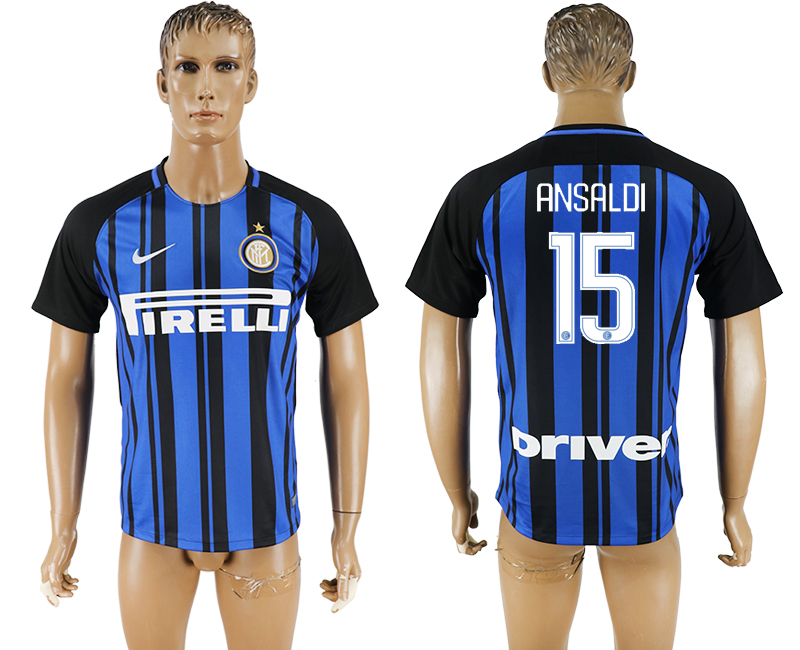 2017-2018 Inter Milano ANSALDI #15 FOOTBALL JERSEY BLUE&BLACK