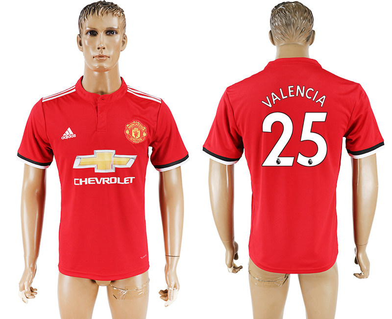 2017-2018 Manchester United VALENCIA #25 football jersey red
