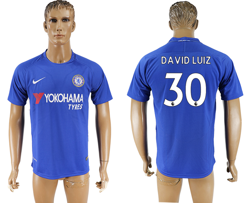 2017-2018 Chelsea Football Club DAVID LUIZ #30 football jersey b