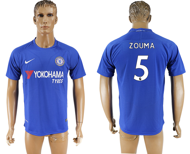 2017-2018 Chelsea Football Club ZOUMA #5 football jersey blue